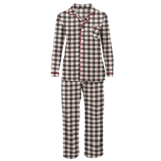 KicKee Pants Midnight Holiday Plaid Women's L/S Collared Pajama Set, KicKee Pants, All Things Holiday, cf-size-large, cf-type-womens-pajama-set, cf-vendor-kickee-pants, CM22, Jolly Holiday Sa