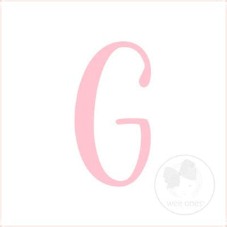 Medium White w/Light Pink Monogram Hair Bow on Clippie, Wee Ones, Alligator Clip, Alligator Clip Hair Bow, cf-type-hair-bow, cf-vendor-wee-ones, Clippie, Grosgrain, Hair Bow, Initial, Initial