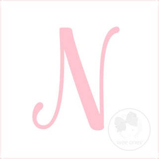 King White w/Light Pink Monogram Hair Bow on Clippie, Wee Ones, Alligator Clip, Alligator Clip Hair Bow, cf-type-hair-bow, cf-vendor-wee-ones, Clippie, Grosgrain, Hair Bow, Initial, Initial H