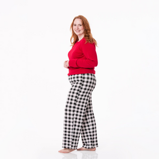 KicKee Pants Midnight Holiday Plaid Women's L/S Loosey Goosey Tee & Pant Set, KicKee Pants, All Things Holiday, cf-size-large, cf-size-xlarge, cf-type-womens-pajama-set, cf-vendor-kickee-pant