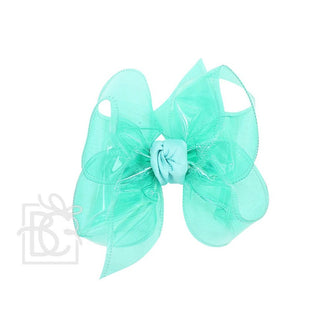 Large Waterproof Double Knot Hair Bow on Clippie, Beyond Creations, Alligator Clip Hair Bow, Beyond Creations, Bow, cf-size-apple-green, cf-size-aqua, cf-size-aquamarine, cf-size-black, cf-si