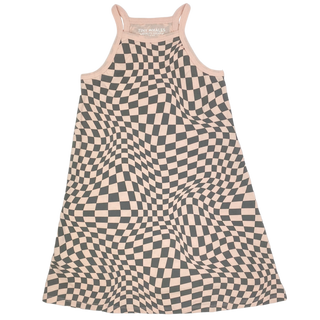 Tiny Whales Wavy Faded Pink / Faded Black Cami Dress, Tiny Whales, cf-size-10y, cf-size-12-14y, cf-type-dress, cf-vendor-tiny-whales, Dress for Girls, Dresses, Dresses for Girls, Little Girls