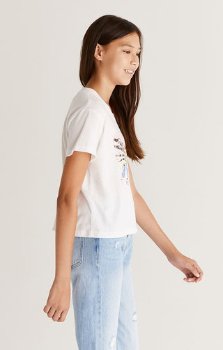 Z Supply Girls Good Vibe Tribe Tee - White, Z Supply, JAN23, Top, Tween Girl, tween girls, Tween Girls Clothing, Z Supply, Z Supply Girls, Z Supply Girls Good Vibe Tribe Tee, Z Supply Girls T