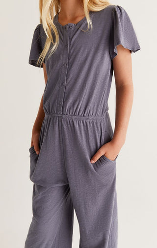 Z Supply Girls Ariella Slub Jumpsuit - Indigo, Z Supply, JAN23, Romper, Tween Girl, tween girls, Tween Girls Clothing, Z Supply, Z Supply Girls, Z Supply Girls Ariella Slub Jumpsuit, Z Supply