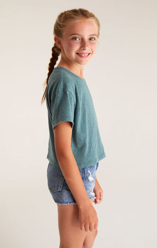 Z Supply Girls Nattie Tee - Dark Teal, Z Supply, JAN23, Top, Tween Girl, tween girls, Tween Girls Clothing, Z Supply, Z Supply Girls, Z Supply Girls Nattie Tee, Z Supply Girls Nattie Tee - Te