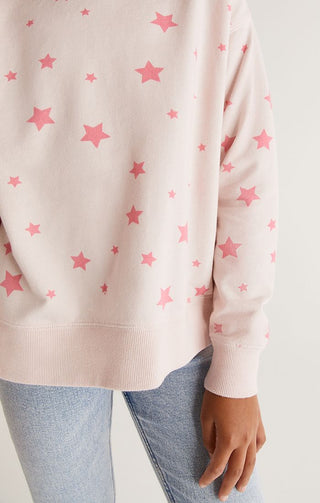 Z Supply Girls Star Modern Weekender - Pink, Z Supply, cf-size-large-12-14, cf-size-medium-10-12, cf-type-pullover, cf-vendor-z-supply, CM22, JAN23, Stars Pullover, Top, Tween Girl, tween gir