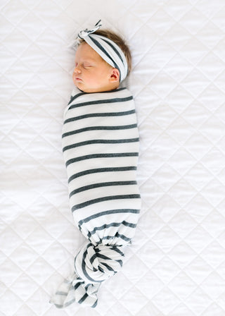 Copper Pearl City Stripe Knit Swaddle Blanket, Copper Pearl, cf-type-swaddling-blanket, cf-vendor-copper-pearl, Copper Pearl, Copper Pearl Black and White Stripe, Copper Pearl City, Copper Pe