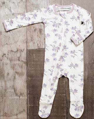 Bestaroo Lavender Lily's Footie, Bestaroo, Besta  roo, Bestaroo, Bestaroo Footie, Bestaroo Pajamas, CM22, Floral, Floral Footie, Footie with Zipper, Lavender Lily, Lavender Lily's, Lily, Zipp