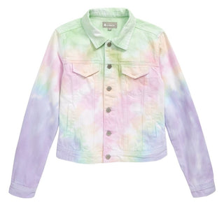 Tractr Girls Tie Dye Denim Jacket (7-14), Tractr, Denim Jacket, Pastel Tie Dye, Summer Sale, Tie Dye, Tie Dye Denim Jacket, Tractr, Tractr (7-14), Tractr Girls, Tractr Girls Tie Dye Denim Jac