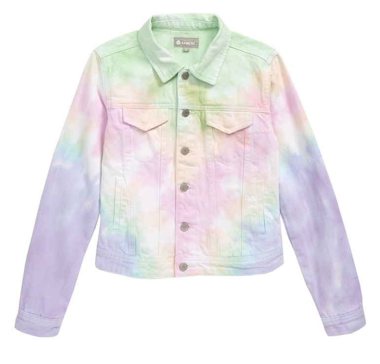 Tractr Girls Tie Dye Denim Jacket 7 14