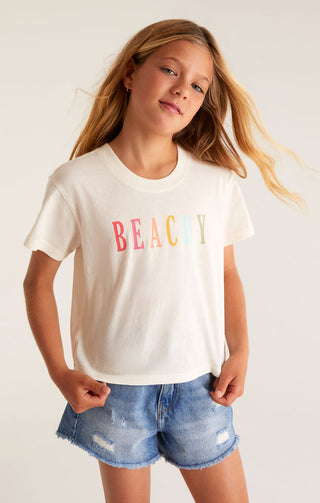 Z Supply Girls Coastal Beachy Tee - White Sand, Z Supply, JAN23, Top, Tween Girl, tween girls, Tween Girls Clothing, Z Supply, Z Supply Girls, Z Supply Girls Coastal Beachy Tee, Z Supply Girl