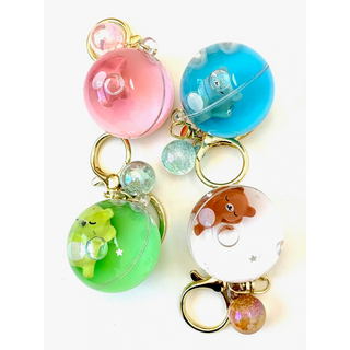 bcmini Sleeping Animal Ball Charm Keyring, BCMINI, bcmini, Bear, cf-type-keychain, cf-vendor-bcmini, Keychain, Stocking Stuffer, Stocking Stuffers, Keychain - Basically Bows & Bowties