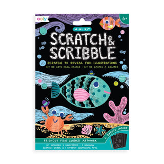 Ooly Mini Scratch & Scribble Art Kit - Friendly Fish, Ooly, Art Supplies, Arts & Crafts, EB Boys, Friendly Fish, Ooly, Ooly Mini Scratch & Scribble Art Kit, Stocking Stuffer, Stocking Stuffer