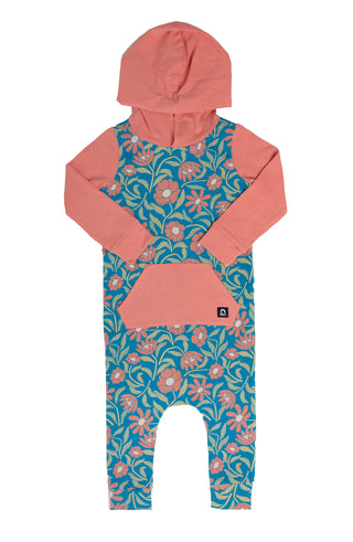 RAGS Long Sleeve Hooded Kangaroo Rag Romper - Fall Floral, RAGS, cf-size-12-18-months, cf-size-6-12-months, cf-type-romper, cf-vendor-rags, CM22, MovingSummer2022, RAGS, RAGS Fall 2021, Rags 