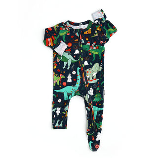 Gigi and Max Dillon Dino Zip One Piece, Gigi and Max, All Things Holiday, Bamboo Pajama, cf-size-6m-3-6m, cf-type-pajamas, cf-vendor-gigi-and-max, Christmas, Christmas Dino, Christmas Footie,