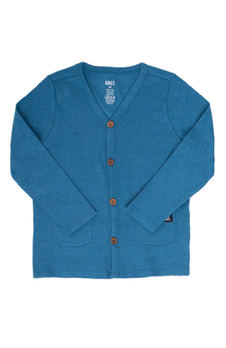 RAGS Kids Essential Cardigan - Lyons Blue, RAGS, Cardigan, CM22, JAN23, MovingSummer2022, RAGS, RAGS Cardigan, Rags Essentials, RAGS Kids Essential Cardigan, RAGS Kids Essential Cardigan - Ly