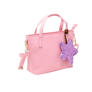 Zomi Gems Leather Tote Bag w/Charm - Pink w/Star, Zomi Gems, CM22, Handbag, Leather Tote Bag, pink, Purse, Tiny Treats, Tote Bag w/Charm, Zomi Gems, Zomi Gems Handbag, Zomi Gems Purse, Handba