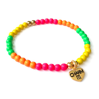 Charm It! 4mm Gold Neon Stretch Bead Bracelet, Charm It!, Bracelet, cf-type-bracelets, cf-vendor-charm-it, Charm Bracelet, Charm It!, Charm It! 4mm Gold Neon Stretch Bead Bracelet, Charm It! 