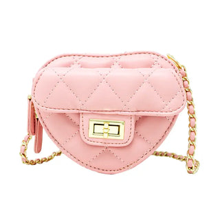 Zomi Gems Quilted Heart Crossbody Bag - Pink, Zomi Gems, Girl gifts, Heart Handbag, Hearts, pink, Quilted Heart Handbag, Tiny Treats, Valentine, Valentine's Day, Valentines, Zomi Gems, Zomi G