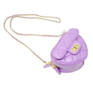 Zomi Gems Quilted Heart Crossbody Bag - Purple, Zomi Gems, Girl gifts, Heart Handbag, Hearts, Purple, Quilted Heart Handbag, Tiny Treats, Valentine, Valentine's Day, Valentines, Zomi Gems, Zo