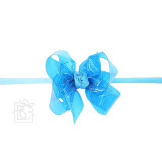 Large Waterproof Double Knot Hair Bow on Headband, Beyond Creations, Alligator Clip Hair Bow, Beyond Creations, Bow, cf-size-apple-green, cf-size-aqua, cf-size-aquamarine, cf-size-black, cf-s