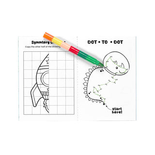 Ooly Mini Traveler Coloring & Activity Kit - Dinosaurs in Space, Ooly, Art Supplies, Book, Camp Gift, Camp Gifts, cf-type-toys-&-books, cf-vendor-ooly, Coloring & Activity Kit, Coloring Book,