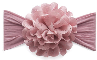 Baby Bling Eyelet Flower-Mauve, Baby Bling, Baby, Baby Bling, Baby Bling Bows, Baby Bling Flower Headband, Baby Bling Headband, Baby Bling Headbands, Eyelet Flower, Flower Headband, Headband 