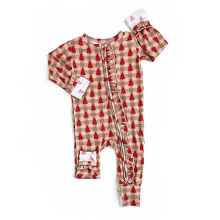 Gigi and Max Francis Ruffle Zip One Piece, Gigi and Max, All Things Holiday, Bamboo Pajama, cf-size-3m-0-3m, cf-size-9m-6-9m, cf-type-pajamas, cf-vendor-gigi-and-max, Christmas, Christmas Foo