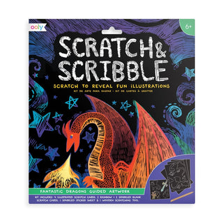 Ooly Scratch and Scribble Art Kit - Fantastic Dragons, Ooly, Art Supplies, Arts & Crafts, Dragon, EB Boys, EB Girls, Ooly, Stocking Stuffer, Stocking Stuffers, Toy, Toys, Toy - Basically Bows