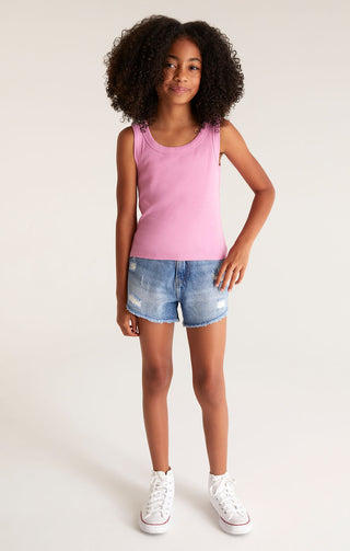 Z Supply Girls Oaklynn Rib Tank - Orchid Pink, Z Supply, CM22, JAN23, Top, Tween Girl, tween girls, Tween Girls Clothing, Z Supply, Z Supply Girls, Z Supply Girls Oaklynn Rib Tank, Z Supply G