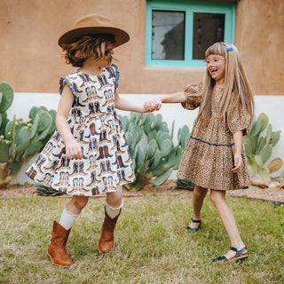 Pink Chicken Girls Nell Dress - Cowboy Boots, Pink Chicken, Big Girls Clothing, Cowboy Boots, Dress, Dress for Girls, Dresses for Girls, Girls Nell Dress, Little Girls Clothing, Little Girls 