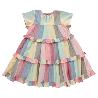 Pink Chicken Girls Daphne Dress - Multi Wide Stripe, Pink Chicken, Big Girls Clothing, Daphne Dress, Dress, Dress for Girls, Dresses for Girls, Little Girls Clothing, Little Girls Dress, Litt