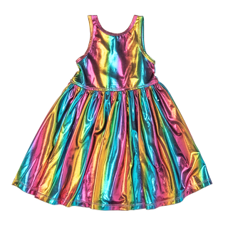 Pink Chicken Girls Liza Lame Dress - Dark Rainbow, Pink Chicken, Big Girls Clothing, Dark Rainbow, Dress, Dress for Girls, Dresses for Girls, Jennifer Dress, Little Girls Clothing, Little Gir