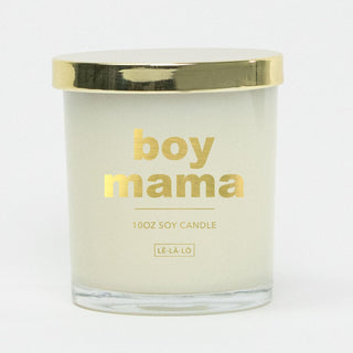 Le La Lo Glass + Gold Lid Candle - Boy Mama, LE LA LO, Baby Shower Gift, Boy Baby Shower Gift, Boy Mama, Candle, cf-type-candles, cf-vendor-le-la-lo, LE LA LO, LE LA LO Candle, Mommy & Me LE 