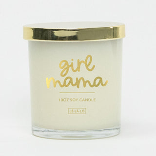 Le La Lo Glass + Gold Lid Candle - Girl Mama, LE LA LO, Baby Girl Baby Shower Gift, Baby Shower Gift, Candle, Girl Baby Shower Gift, Girl Mama, LE LA LO, LE LA LO Candle, Mommy & Me LE LA LO,