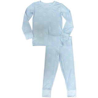 In My Jammers Ocean Blue Smiley L/S 2pc PJ Set, In My Jammers, Bamboo, Bamboo Pajamas, Blue Smiley, cf-size-3t, cf-size-5t, cf-size-6t, cf-type-pajamas, cf-vendor-in-my-jammers, In My Jammers