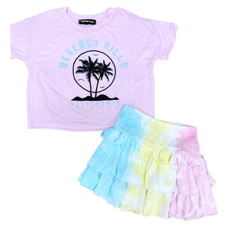 FBZ Global Love Pastel Tie Dye Layered Skirt, Flowers By Zoe, cf-size-large-10-12, cf-type-skirts, cf-vendor-flowers-by-zoe, FBZ, Flowers By Zoe, Pastel Tie Dye, Pastel tie Dye Layered Skirt,