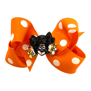 Halloween Spider Polka Dot Hair Bow on Clippie, Basically Bows & Bowties, Alligator Clip, Alligator Clip Hair Bow, Basically Bows & Bowties, Clippie, Clippie Hair Bow, Hair Bow, Hair Bow on C