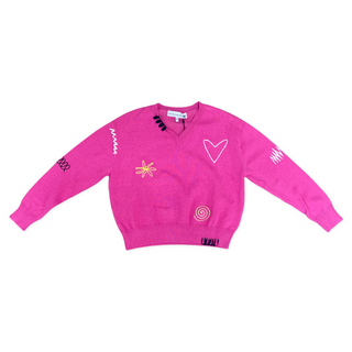 Central Park West Zeke Embroidered V-Neck - Pink, Central Park West Kids, Central Park West Hoodie, Central Park West Kids, Central Parke West, cf-size-large-12, cf-size-xlarge-14-16, cf-type