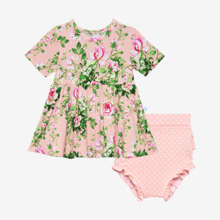 Posh Peanut Renia S/S Basic Peplum Top & Bloomer Set, Posh Peanut, cf-size-3-6-months, cf-type-2pc-set, cf-vendor-posh-peanut, Henley Peplum Top & Bloomer Set, Posh Peanut, Posh Peanut Bummie