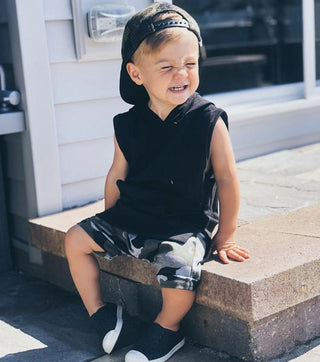 Little Bipsy Sleeveless Hoodie - Black, Little Bipsy Collection, CM22, Els PW 5060, JAN23, Little Bipsy, Little Bipsy Black, Little Bipsy Black Sleeveless Hoodie, Little Bipsy Collection, Lit