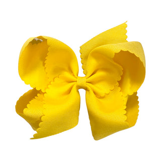 King Grosgrain Scallop Edge Hair Bow on Clippie, Wee Ones, Alligator Clip, Alligator Clip Hair Bow, cf-type-hair-bow, cf-vendor-wee-ones, Clippie, Clippie Hair Bow, Grosgrain Scallop Edge Hai