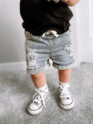 Little Bipsy Distressed Denim Shorts, Little Bipsy Collection, cf-size-12-18-months, cf-size-18-24-months, cf-size-2t-3t, cf-size-4t-5t, cf-size-5t-6t, cf-size-6-12-months, cf-type-shorts, cf