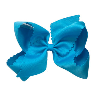 King Grosgrain Scallop Edge Hair Bow on Clippie, Wee Ones, Alligator Clip, Alligator Clip Hair Bow, cf-type-hair-bow, cf-vendor-wee-ones, Clippie, Clippie Hair Bow, Grosgrain Scallop Edge Hai