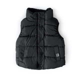 Little Bipsy Sherpa Lined Puffer Vest - Black, Little Bipsy Collection, Black, cf-size-9-10y, cf-type-vest, cf-vendor-little-bipsy-collection, JAN23, Little Bipsy, Little Bipsy Collection, Li