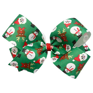 Medium Santa & Friends Hair Bow on Clippie, Basically Bows & Bowties, All Things Holiday, Alligator Clip, Alligator Clip Hair Bow, Basically Bows & Bowties Hair Bow, Christmas Hair Bow, Clipp