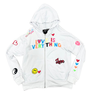 FBZ Global Love Love Is Everything Zip Up Hoodie, Flowers By Zoe, cf-size-6, cf-type-shirts-&-tops, cf-vendor-flowers-by-zoe, FBZ, FBZ Hoodie, Flowers By Zoe, Flowers by Zoe Hoodie, Flowers b