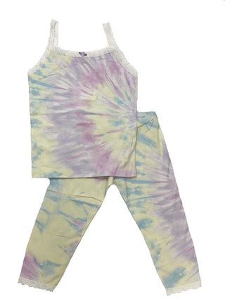 Esme Shimmer Tie Dye Cami & Legging Set, Esme, Camisole, Capri & Legging, Esme, Esme Capri and Legging Set, Esme Loungewear, esme pajama set, Esme Pajamas, Esme Panties, Esme Shimmer Tie Dye,