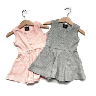 Little Bipsy Ribbed Twirl Dress - Grey, Little Bipsy Collection, cf-size-12-18-months, cf-size-18-24-months, cf-size-2t-3t, cf-size-3-6-months, cf-type-dress, cf-vendor-little-bipsy-collectio