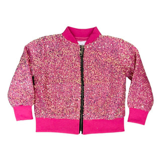 Mila & Rose Hot Pink Sequin Jacket, Mila & Rose, Hot Pink Sequin Jacket, Jacket, Little Girls Clothing, Mila & Rose, Mila & Rose Hot Pink Sequin Jacket, Mila & Rose Sequin Jacket, Mila and Ro